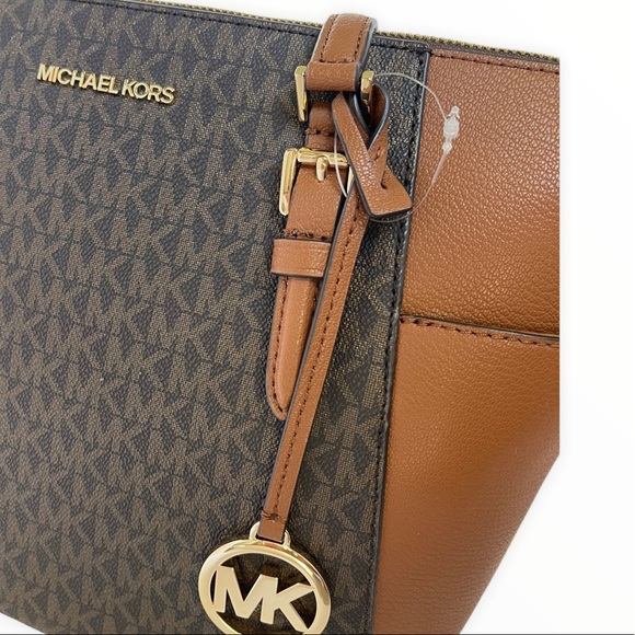 Michael Kors Charlotte Leather Tote bag Brown MK print - Picture 12 of 14